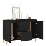 Credenza Nera 101x35x70 cm in Legno truciolato