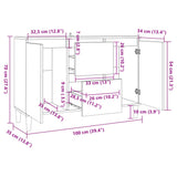 Credenza Nera 101x35x70 cm in Legno truciolato