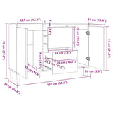 Credenza Grigio Cemento 101x35x70 cm in Legno truciolato