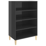 Credenza Grigio Lucido 57x35x90 cm in Legno truciolato