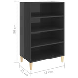 Credenza Grigio Lucido 57x35x90 cm in Legno truciolato