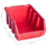 Kit Contenitori 103 pz con Pannelli a Parete Rosso e Nero