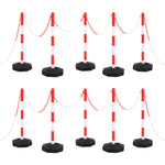 Set di Pali Stradali con Catena in Plastica di 10 m