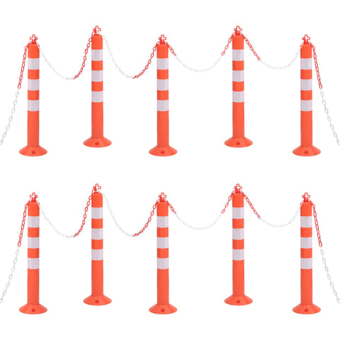 Dissuasori Traffico con Catena 10 pz 75 cm in PE