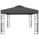 Gazebo con Tetto Doppio e Luci LED 3x4 m Antracite