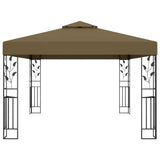 Gazebo con Tetto Doppio e Luci LED 3x4 m Grigio Talpa
