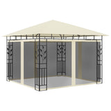 Gazebo con Zanzariera e Luci LED 3x3x2,73 m Crema