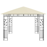 Gazebo con Zanzariera e Luci LED 3x3x2,73 m Crema