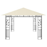 Gazebo con Zanzariera e Luci LED 4x3x2,73 m Crema
