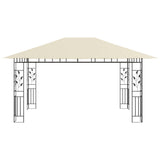 Gazebo con Zanzariera e Luci LED 4x3x2,73 m Crema