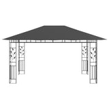 Gazebo con Zanzariera e Luci LED 4x3x2,73 m Antracite