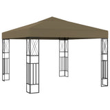 Gazebo con Luci a Stringa LED 3x3 m in Tessuto Grigio Talpa