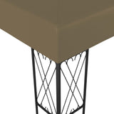 Gazebo con Luci a Stringa LED 3x3 m in Tessuto Grigio Talpa