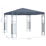 Gazebo con Stringa di Luci LED 300x300 cm Antracite