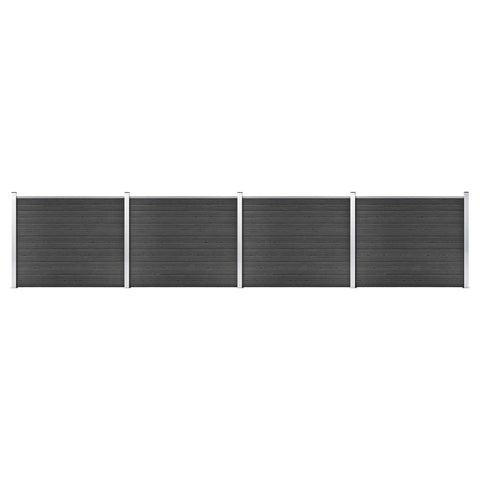 Set Pannello di Recinzione in WPC 699x146 cm Grigio