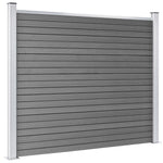 Set Pannello di Recinzione in WPC 699x146 cm Grigio
