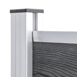 Set Pannello di Recinzione in WPC 699x146 cm Grigio