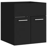 Set Mobili da Bagno Nero in Legno truciolato