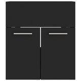 Set Mobili da Bagno Nero in Legno truciolato