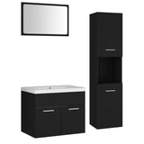 Set Mobili da Bagno Nero in Legno truciolato
