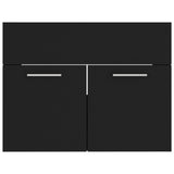Set Mobili da Bagno Nero in Legno truciolato