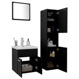 Set Mobili da Bagno Nero in Legno truciolato