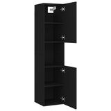 Set Mobili da Bagno Nero in Legno truciolato