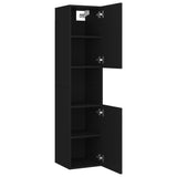 Set Mobili da Bagno Nero in Legno truciolato
