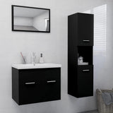 Set Mobili da Bagno Nero in Legno truciolato