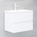 Mobile con Lavabo Integrato Bianco in Legno truciolato