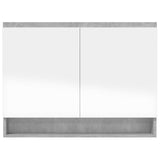 Armadietto Bagno con Specchio 80x15x60 cm in MDF Grigio Cemento