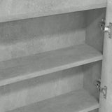 Armadietto Bagno con Specchio 80x15x60 cm in MDF Grigio Cemento