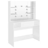 Toeletta con Luci LED 100x40x135 cm in MDF Bianca