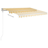 Tenda Automatica Sensore Vento e LED 350x250 cm Gialla Bianca