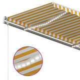 Tenda Automatica con Sensore Vento LED 400x300 cm Gialla Bianca