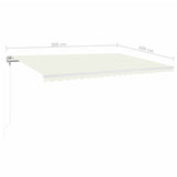 Tenda Automatica Sensore Vento e LED 500x300 cm Crema