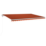 Tenda Automatica Sensore Vento e LED 500x300 cm Arancio Marrone