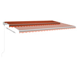 Tenda Automatica Sensore Vento e LED 500x300 cm Arancio Marrone