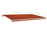 Tenda Automatica Sensore Vento e LED 500x300 cm Arancio Marrone