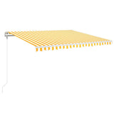 Tenda Automatica Sensore Vento e LED 400x350 cm Gialla Bianca