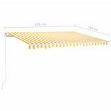 Tenda da Sole Retrattile Manuale 450x350 cm Gialla e Bianca