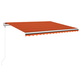 Tenda Automatica Sensore Vento e LED 450x350 cm Arancio Marrone