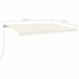 Tenda da Sole Retrattile Manuale LED 500x350 cm Crema