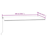 Tenda da Sole Retrattile Automatica 600x350 cm Blu e Bianca