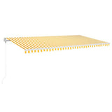 Tenda da Sole Retrattile Automatica 600x350 cm Gialla e Bianca