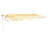Tenda da Sole Retrattile Automatica 600x350 cm Gialla e Bianca