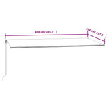 Tenda da Sole Retrattile Automatica 600x350 cm Antracite