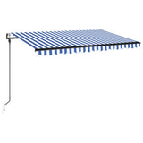 Tenda da Sole Retrattile Automatica 400x300 cm Blu e Bianca