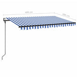Tenda da Sole Retrattile Automatica 400x300 cm Blu e Bianca