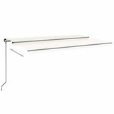 Tenda da Sole Retrattile Manuale con LED 500x300cm Crema